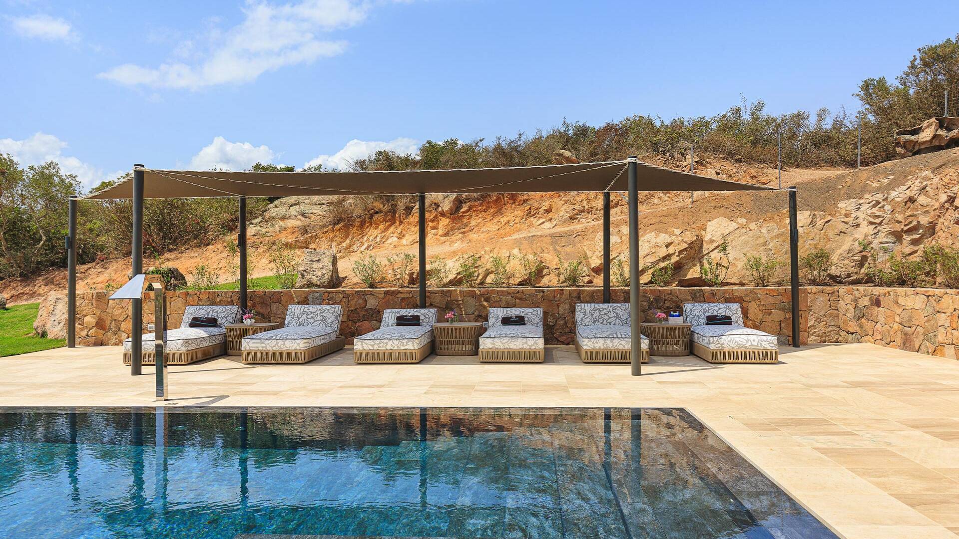 swimming pool with shaded area