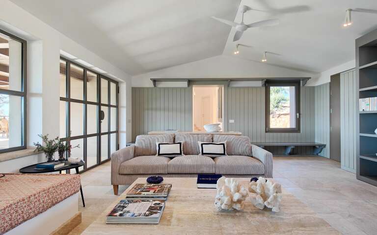 living room with comfortable sofa 
