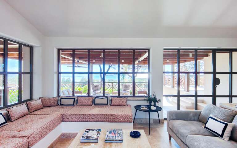 living room with comfortable sofa 