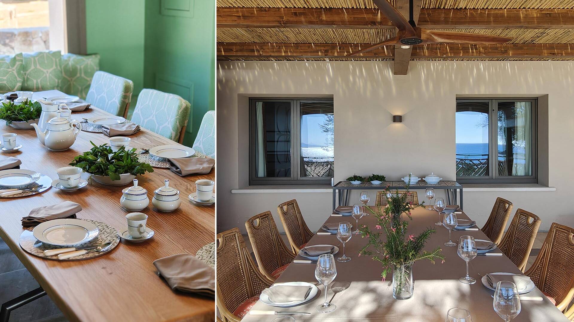 outdoor and indoor dinner table