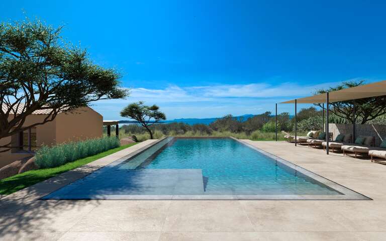 infinity swimming pool with stunning  view over the sea