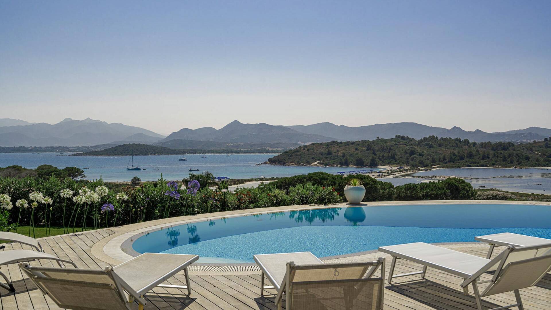 swimming pool with view over the bay