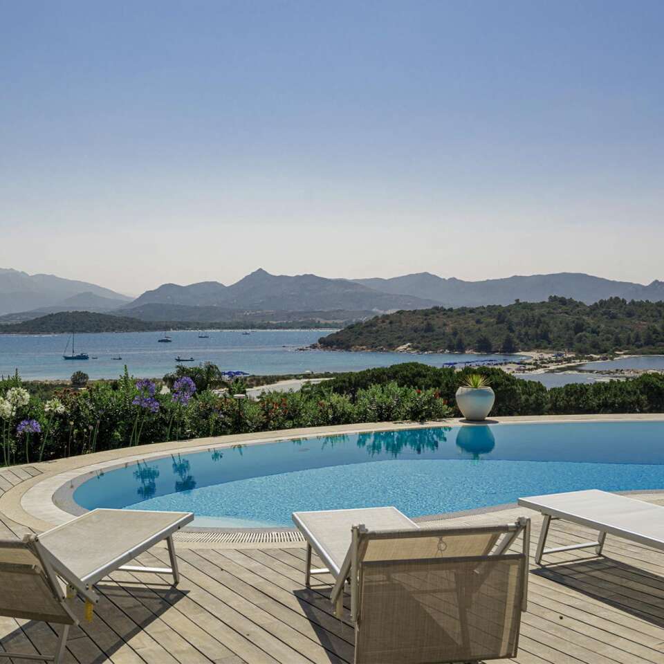 swimming pool with view over the bay