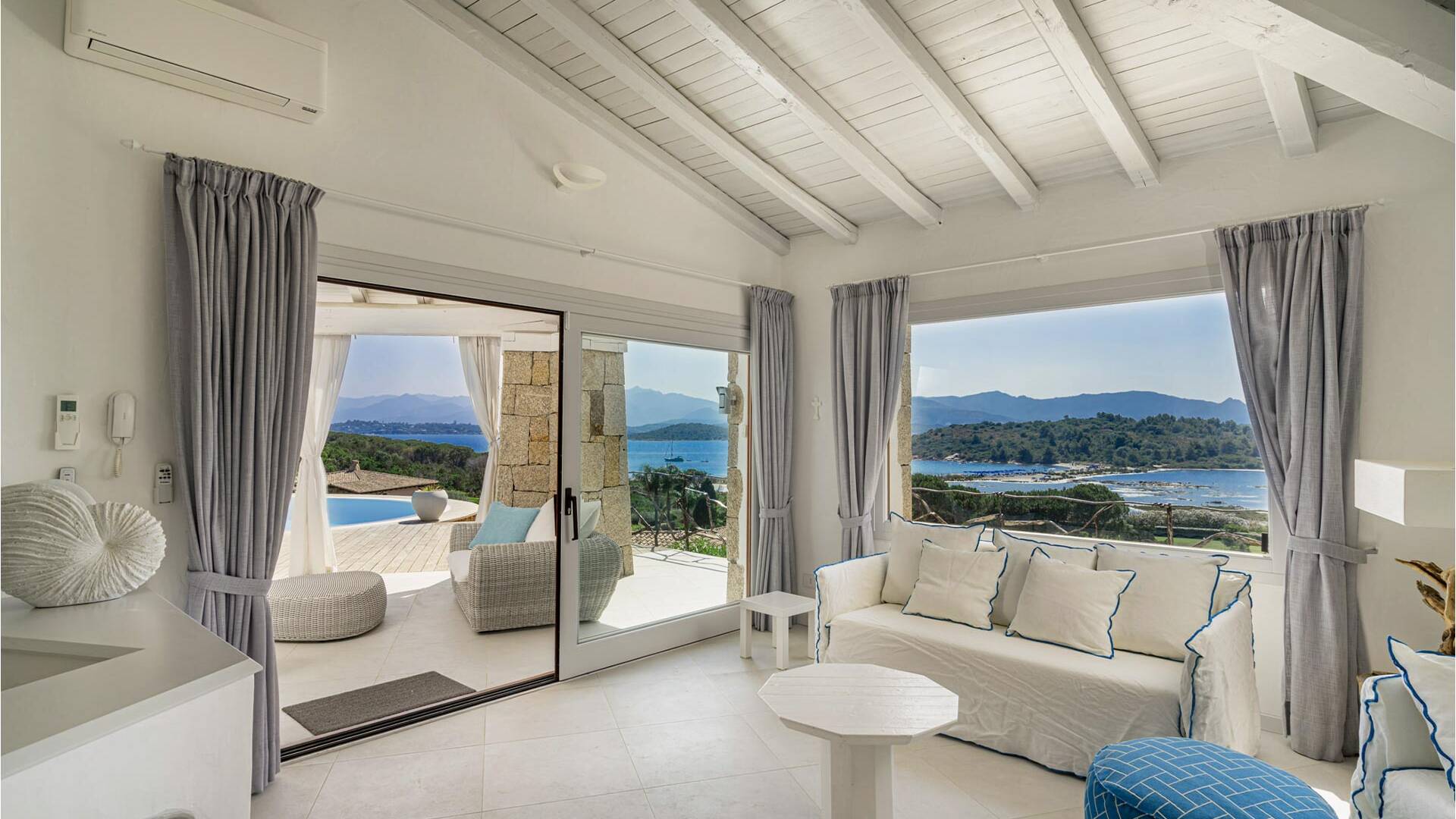 main villa living room with direct access to the outdoors