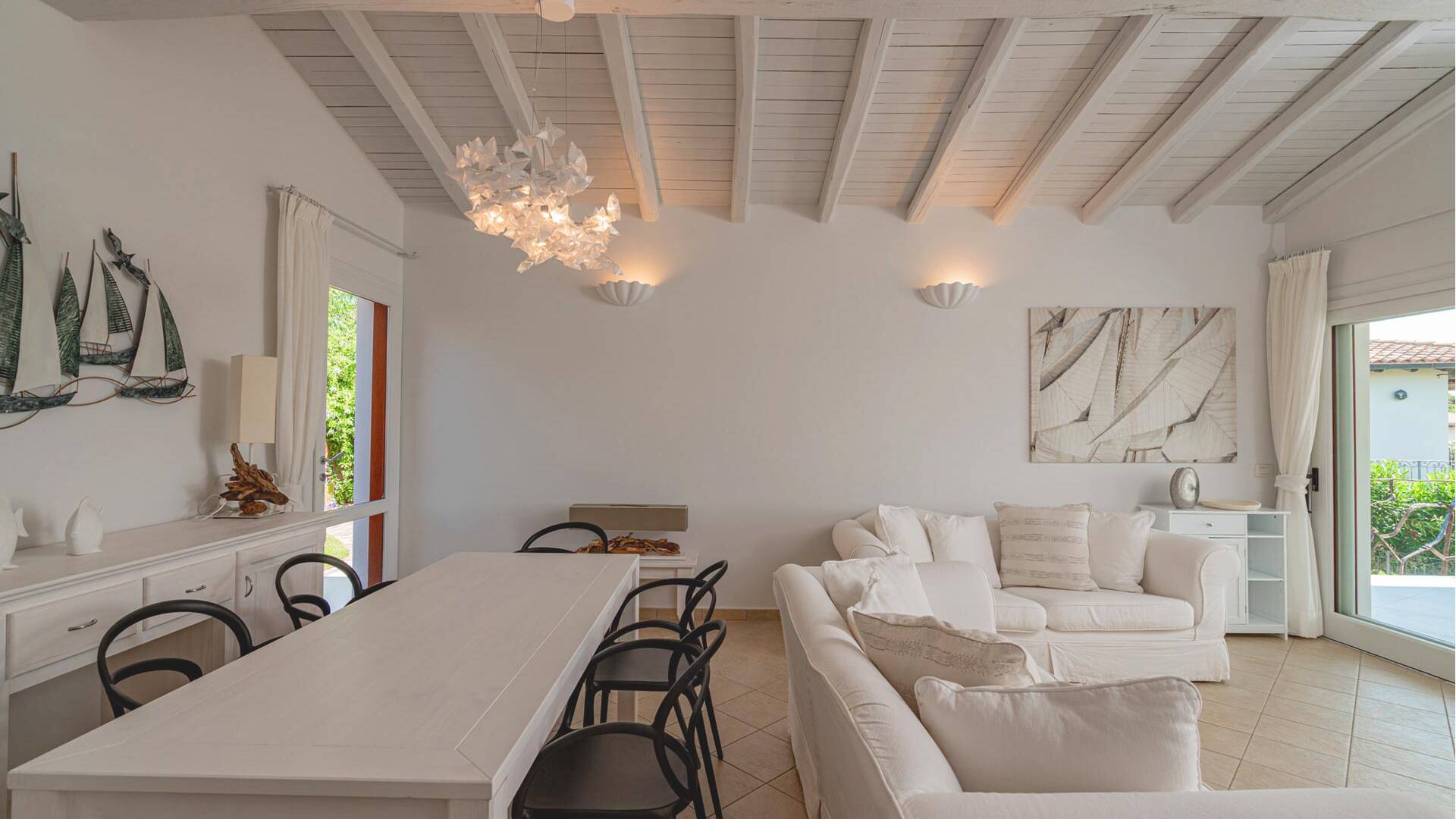 guest house living room and dining table