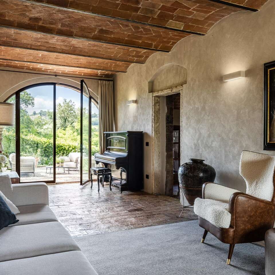 spacious living room with comfortable sofa