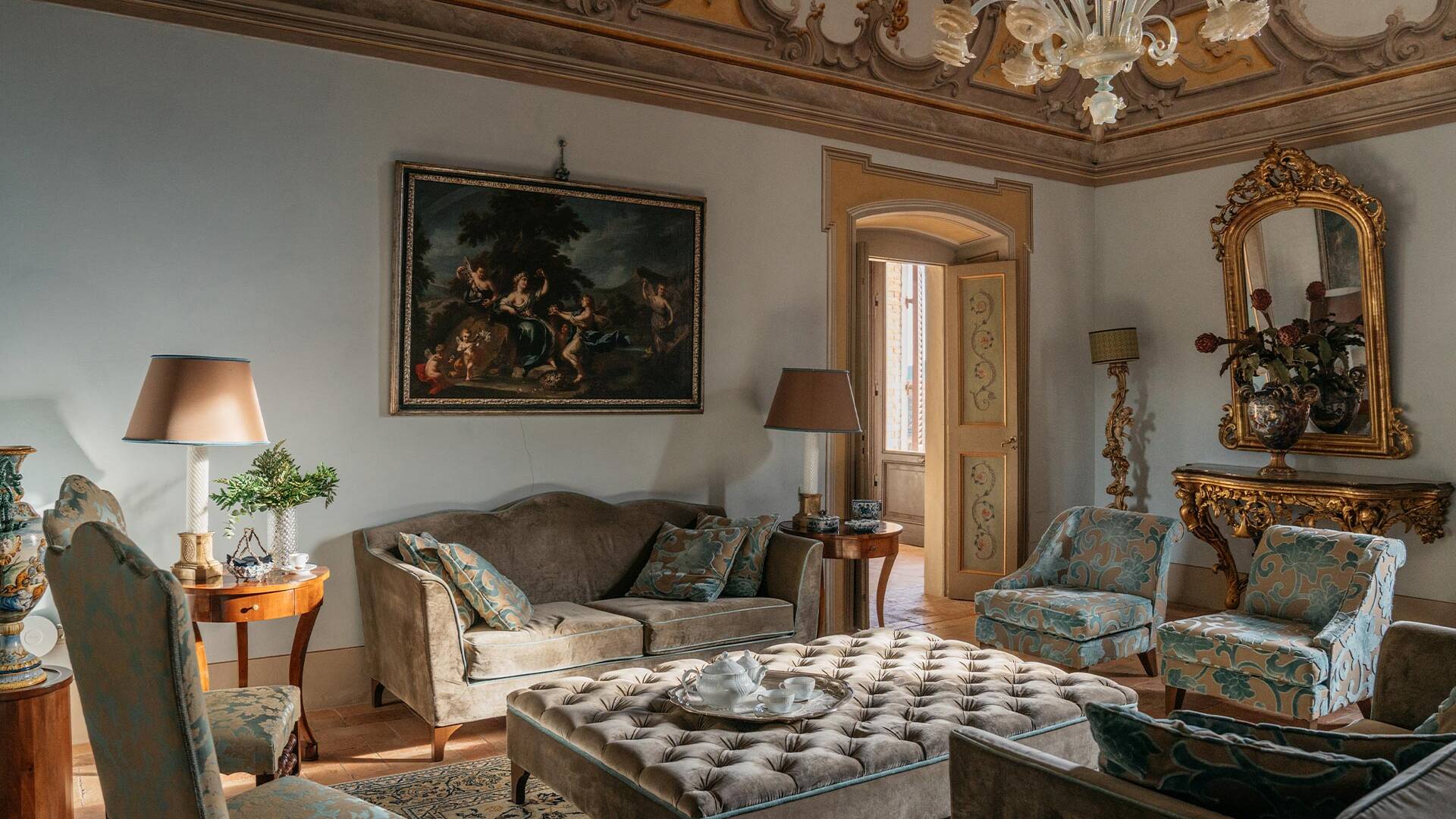 blue living room
