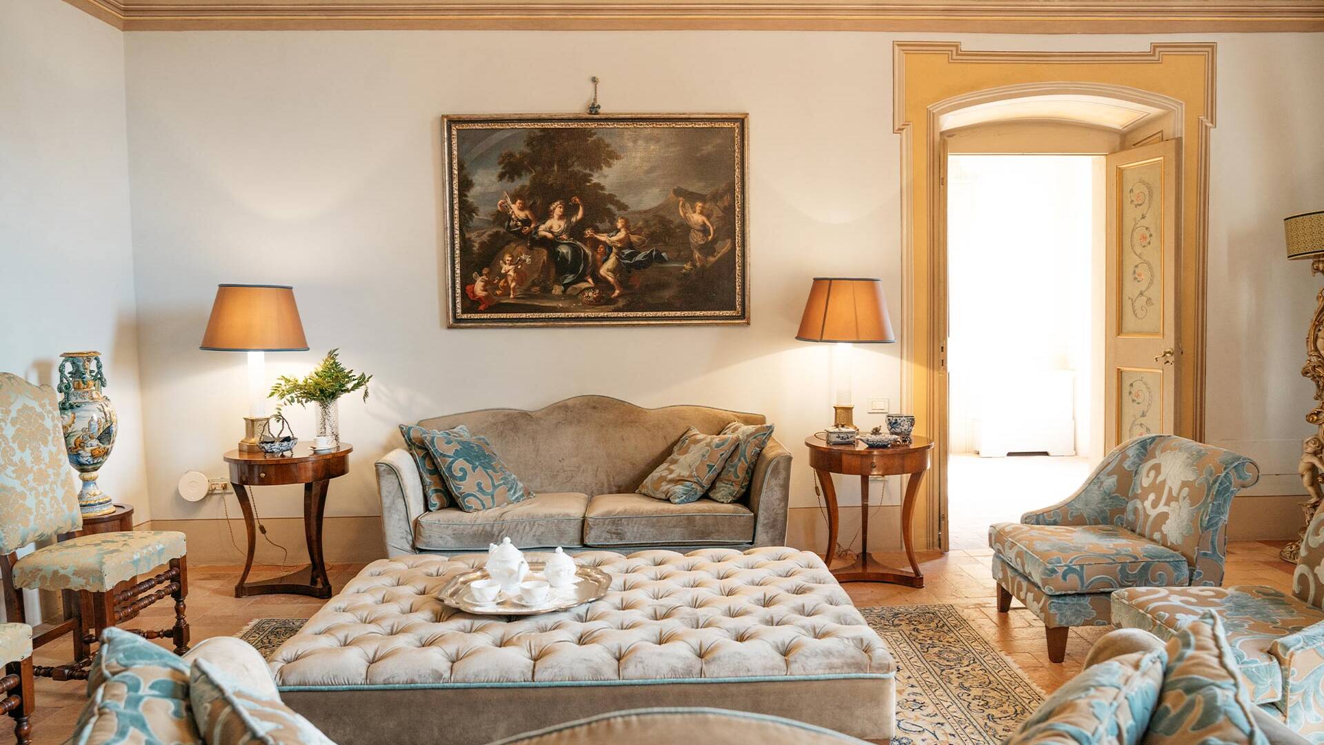 blue living room