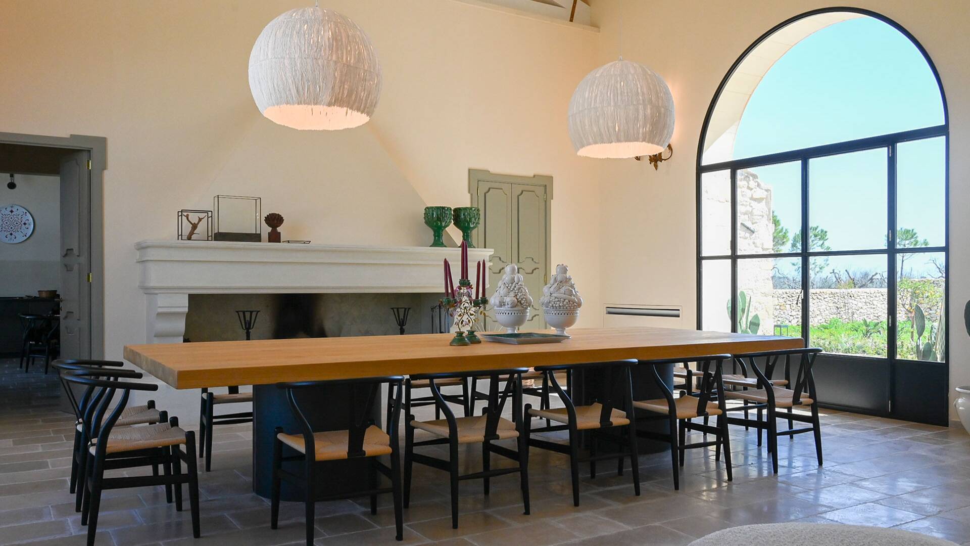 large dining table in the living room