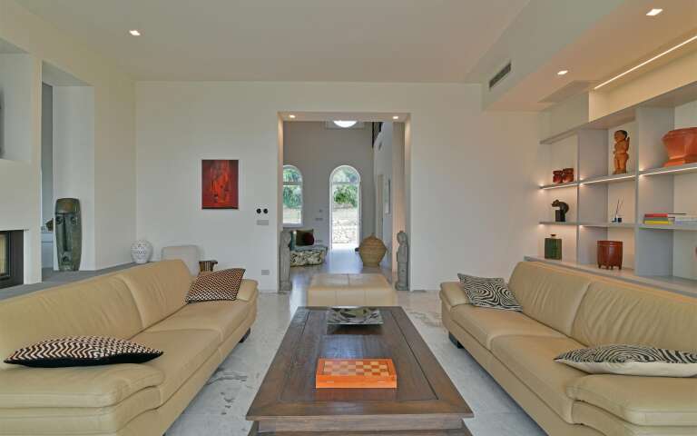 large living room with comfortable sofas