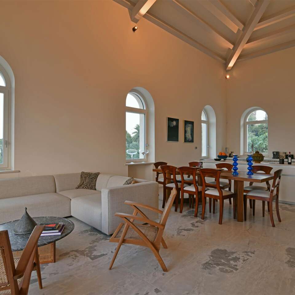 open space kitchen and living area