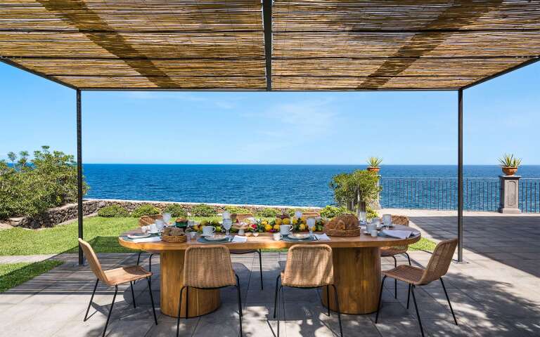 al fresco dining with stunning sea view
