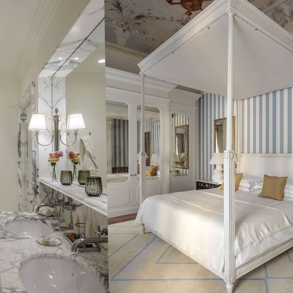 en suite double bedroom with king-sized bed