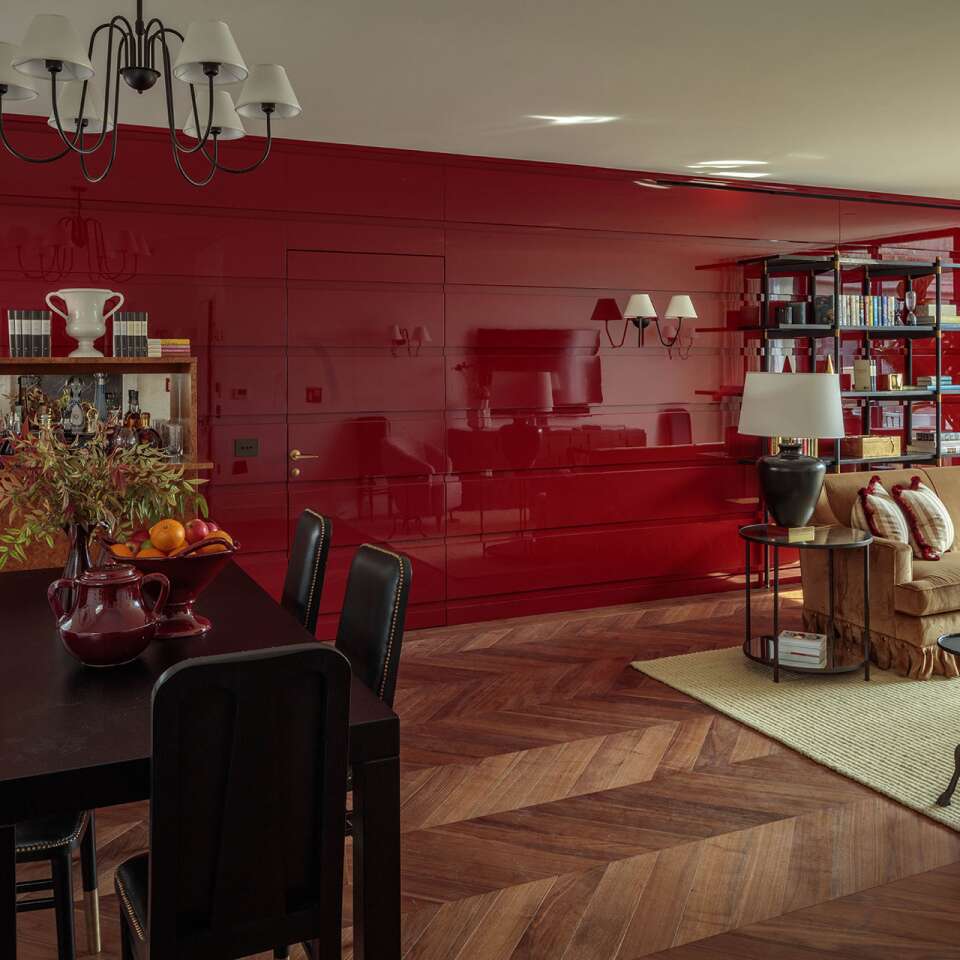 living room and dining area