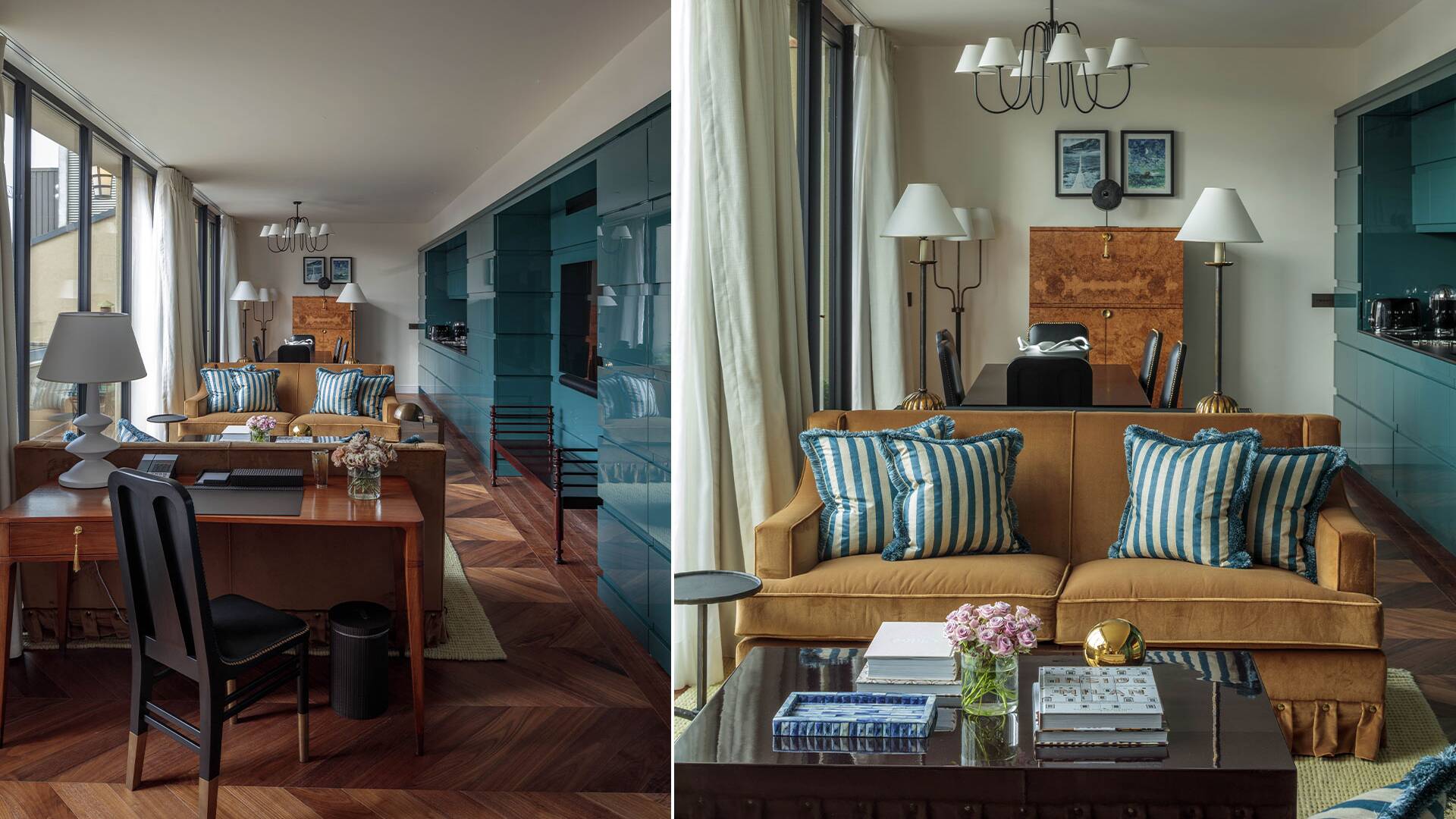 open space living room and kitchen