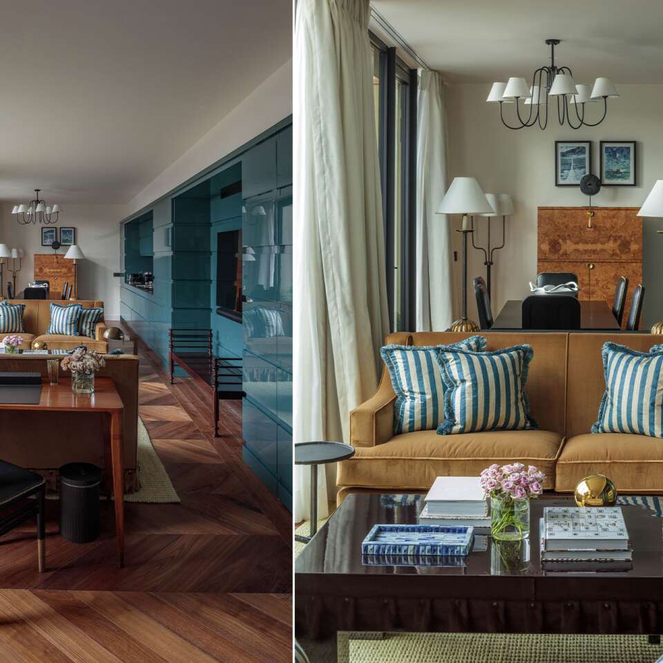 open space living room and kitchen