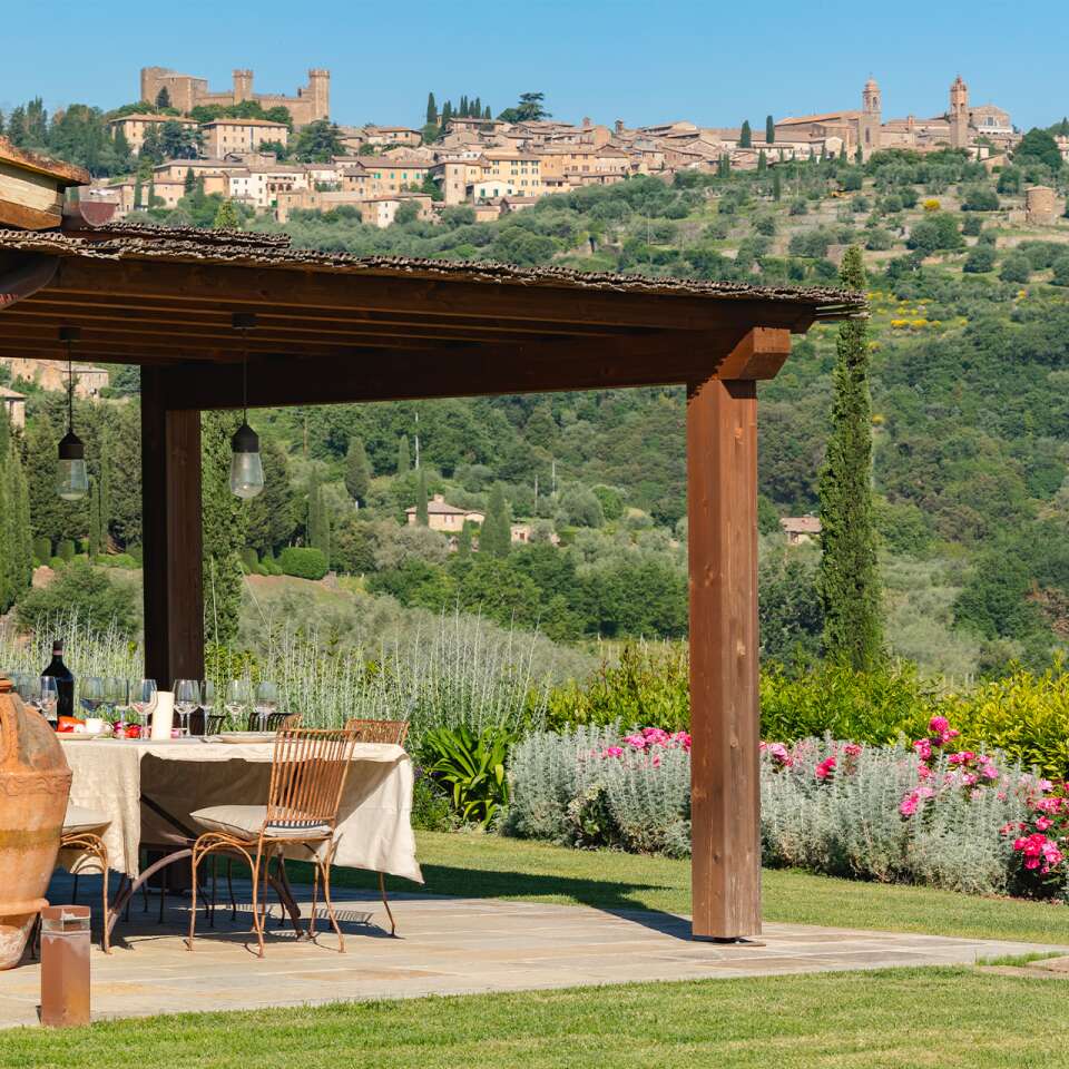 stunning view from the pergola over Montalcino