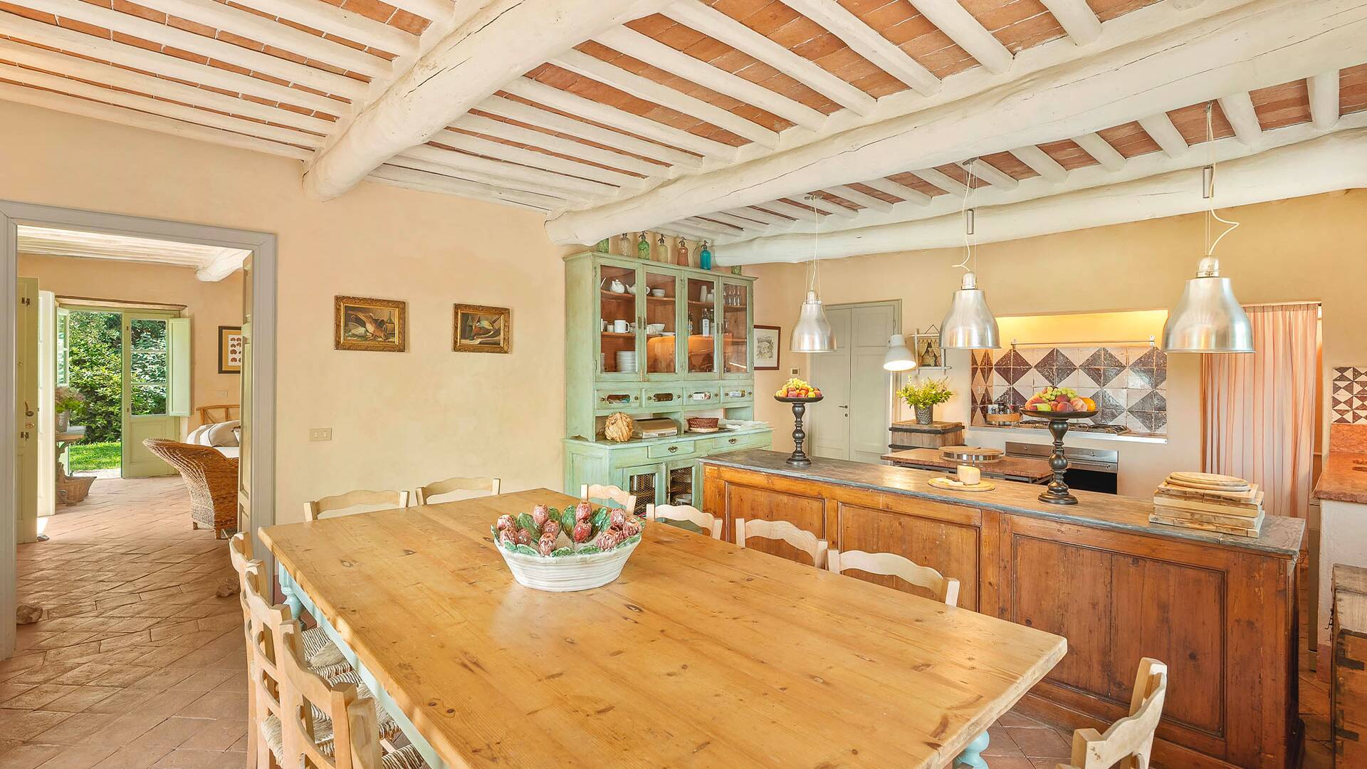 open space kitchen and dining room