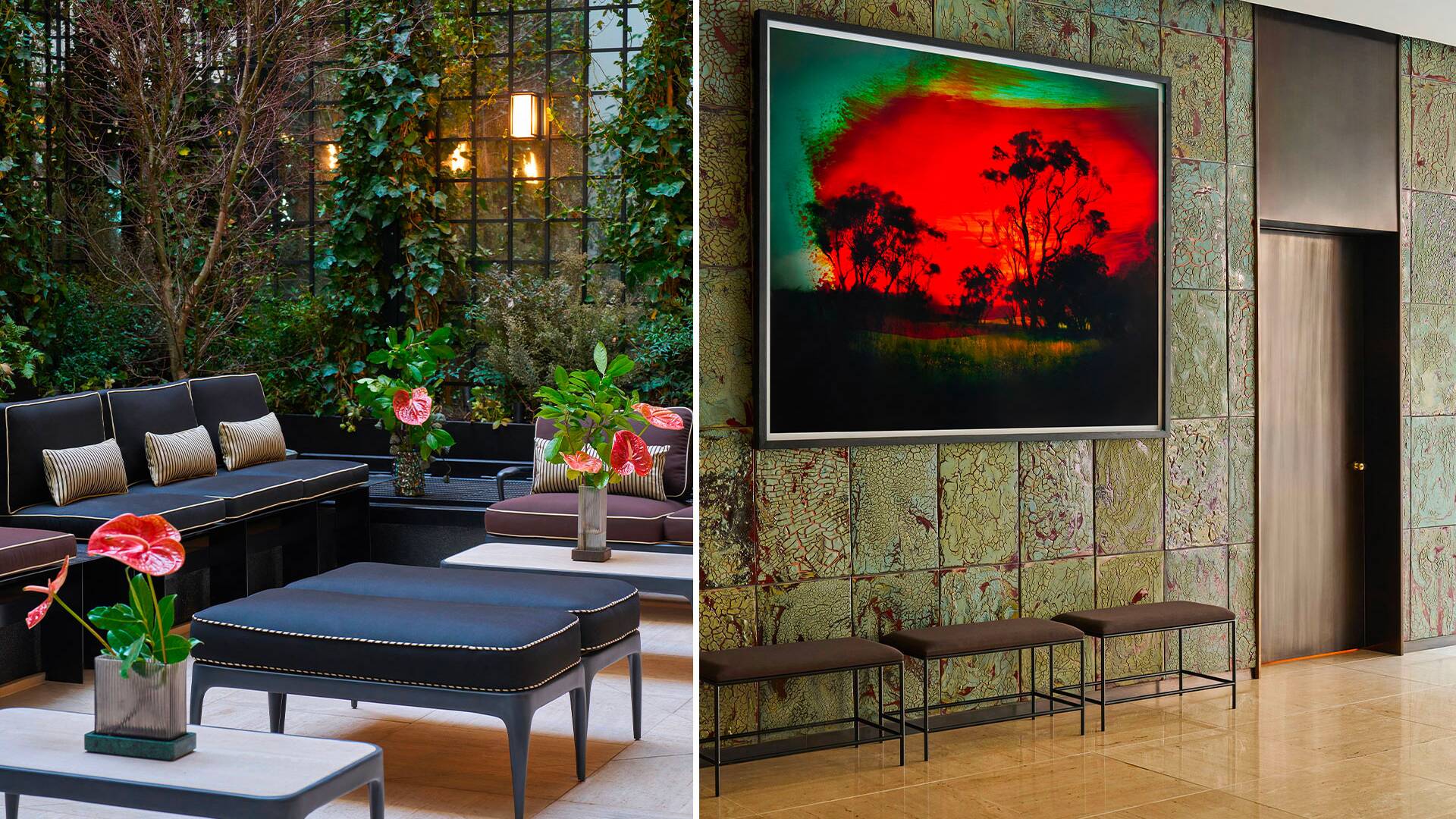 shared courtyard and lobby