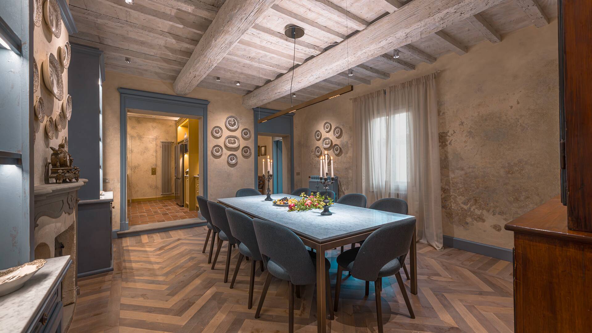 Elegant dining room with rustic Tuscan charm