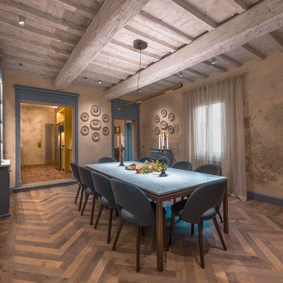 Elegant dining room with rustic Tuscan charm
