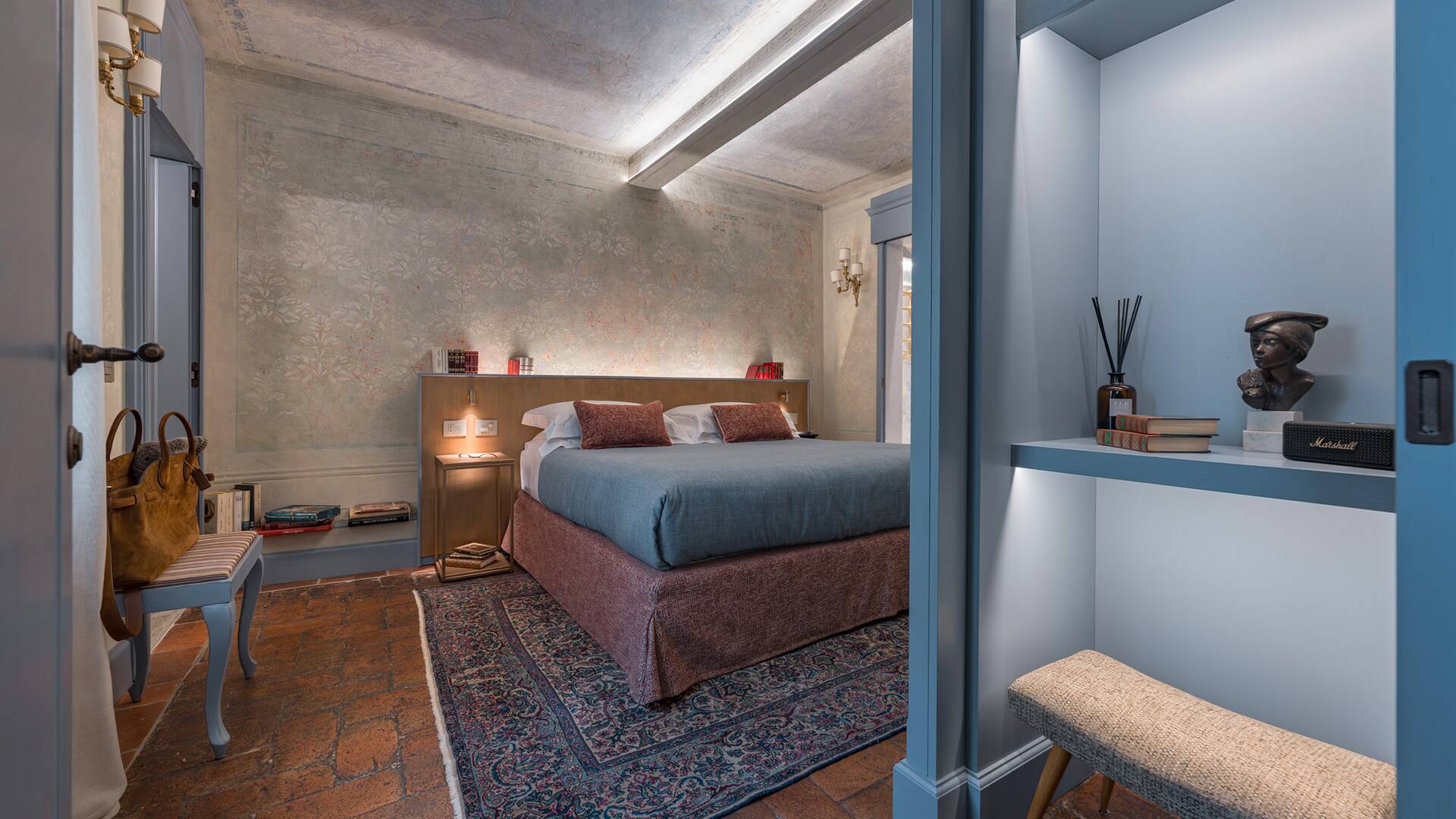 Spacious and inviting master bedroom with warm lighting