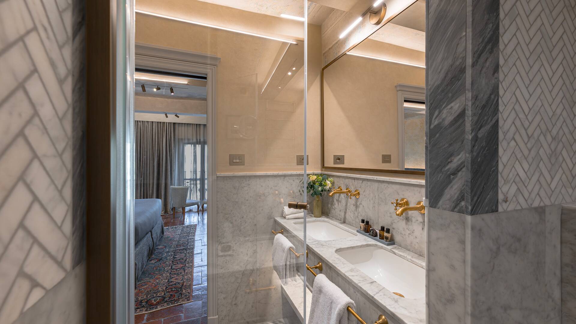 Marble bathroom with refined contemporary details