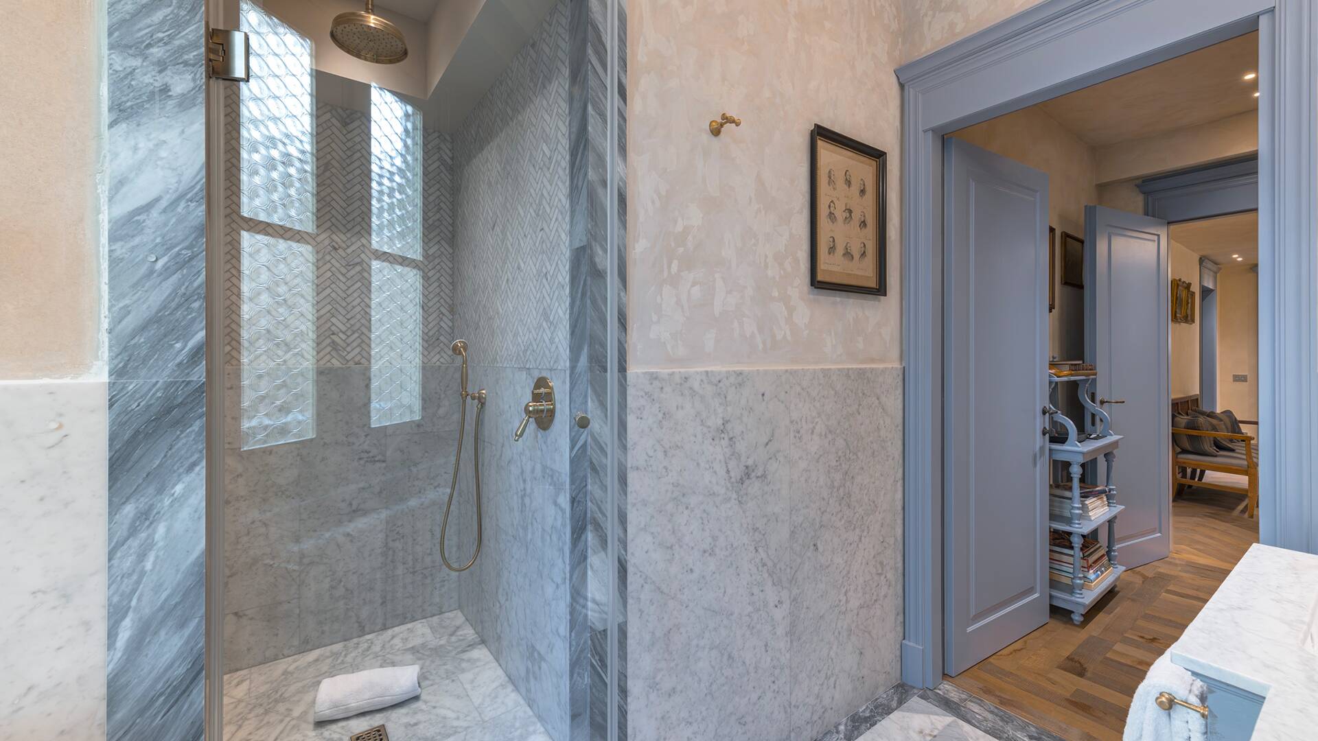 Modern walk-in shower