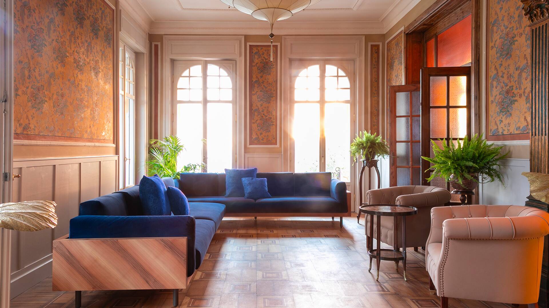 large living room with comfortable couch