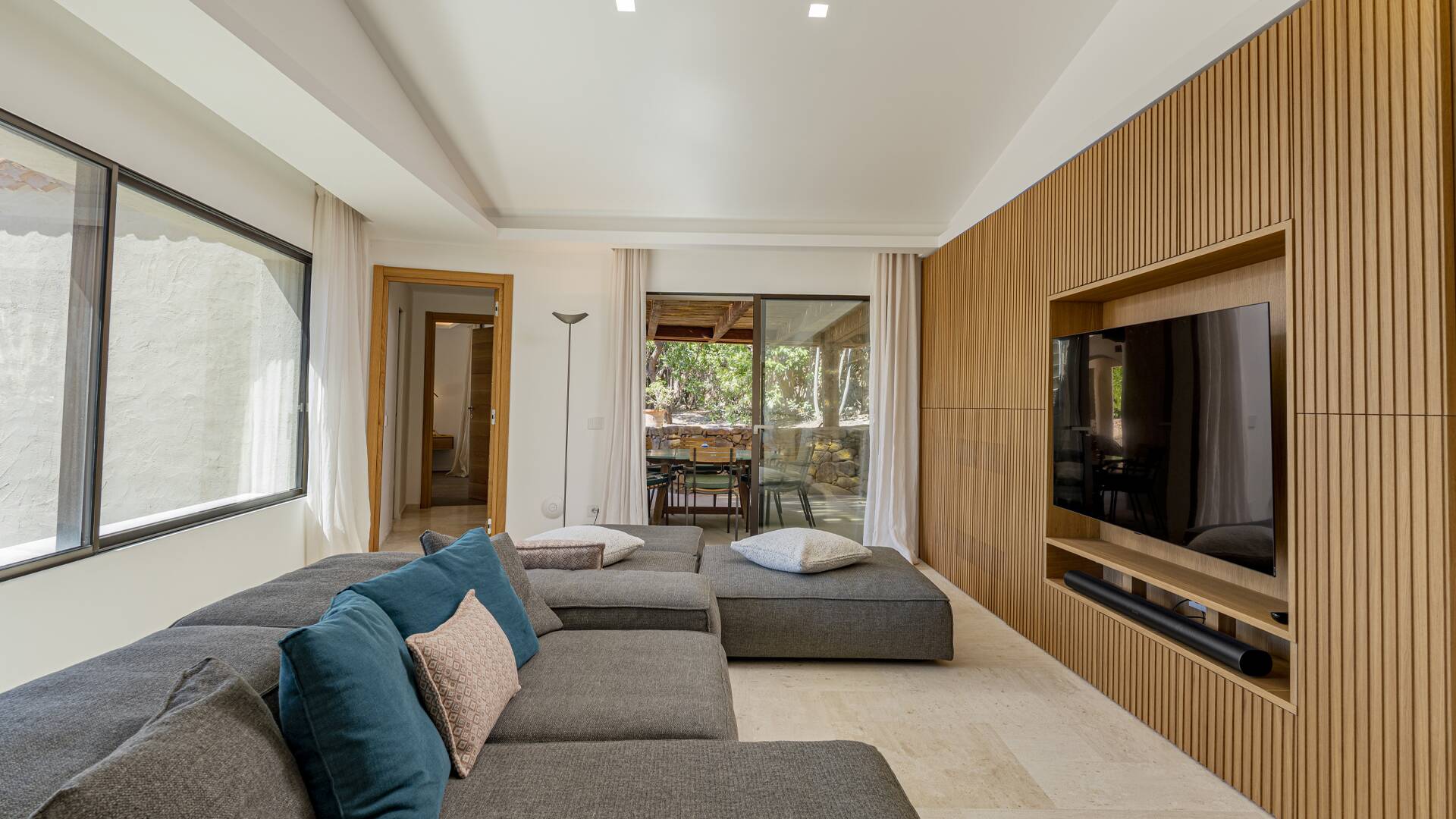 living room with comfortable sofa