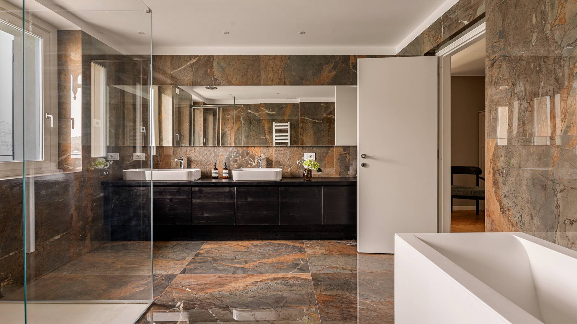 Master Bathroom with bath thub