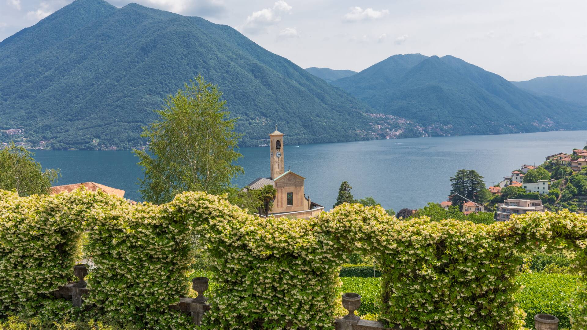 View of the lake from the garden