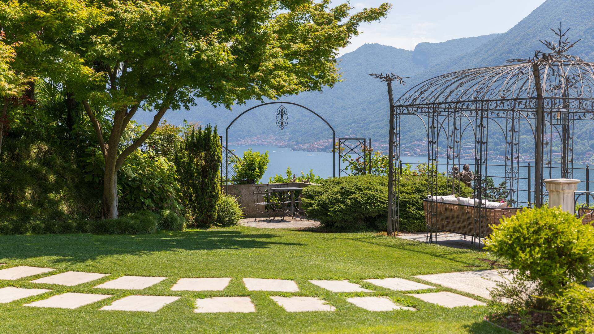Fenced sculpture garden 