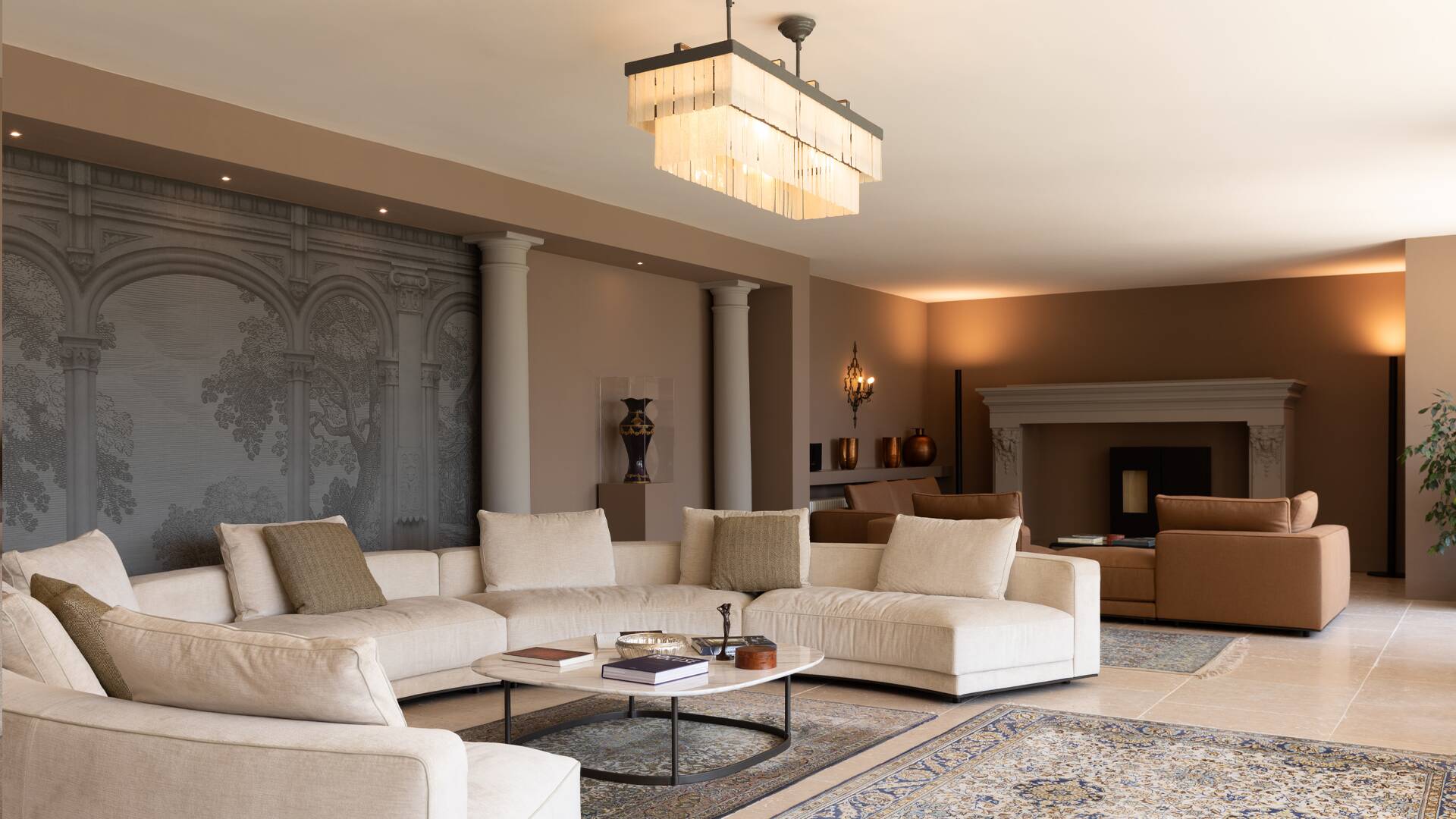 Drawing room with fireplace