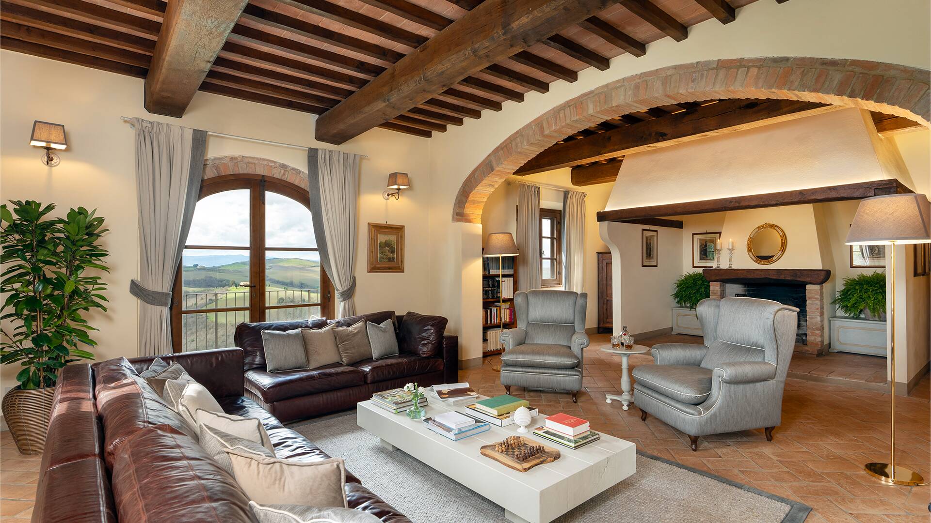 living room with French windows