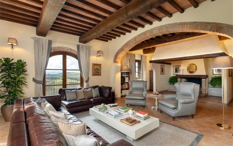 living room with French windows