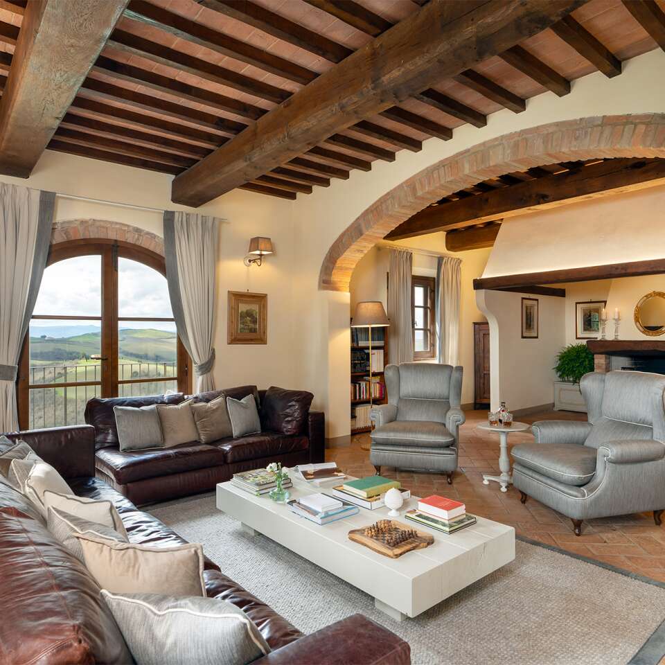 living room with French windows