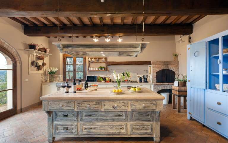 fully- equipped wooden kitchen