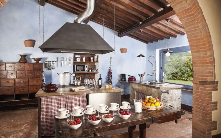 fully-equipped rustic kitchen