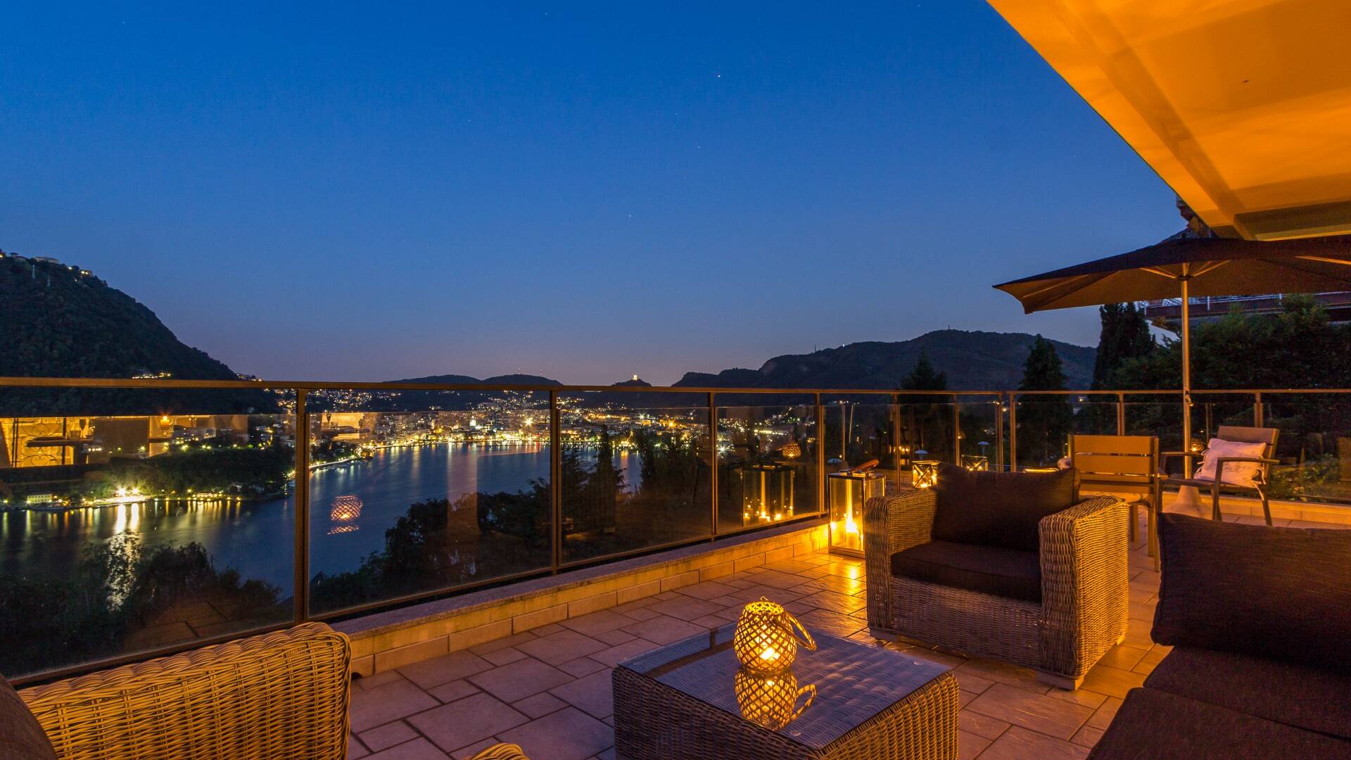 terrace with lake view