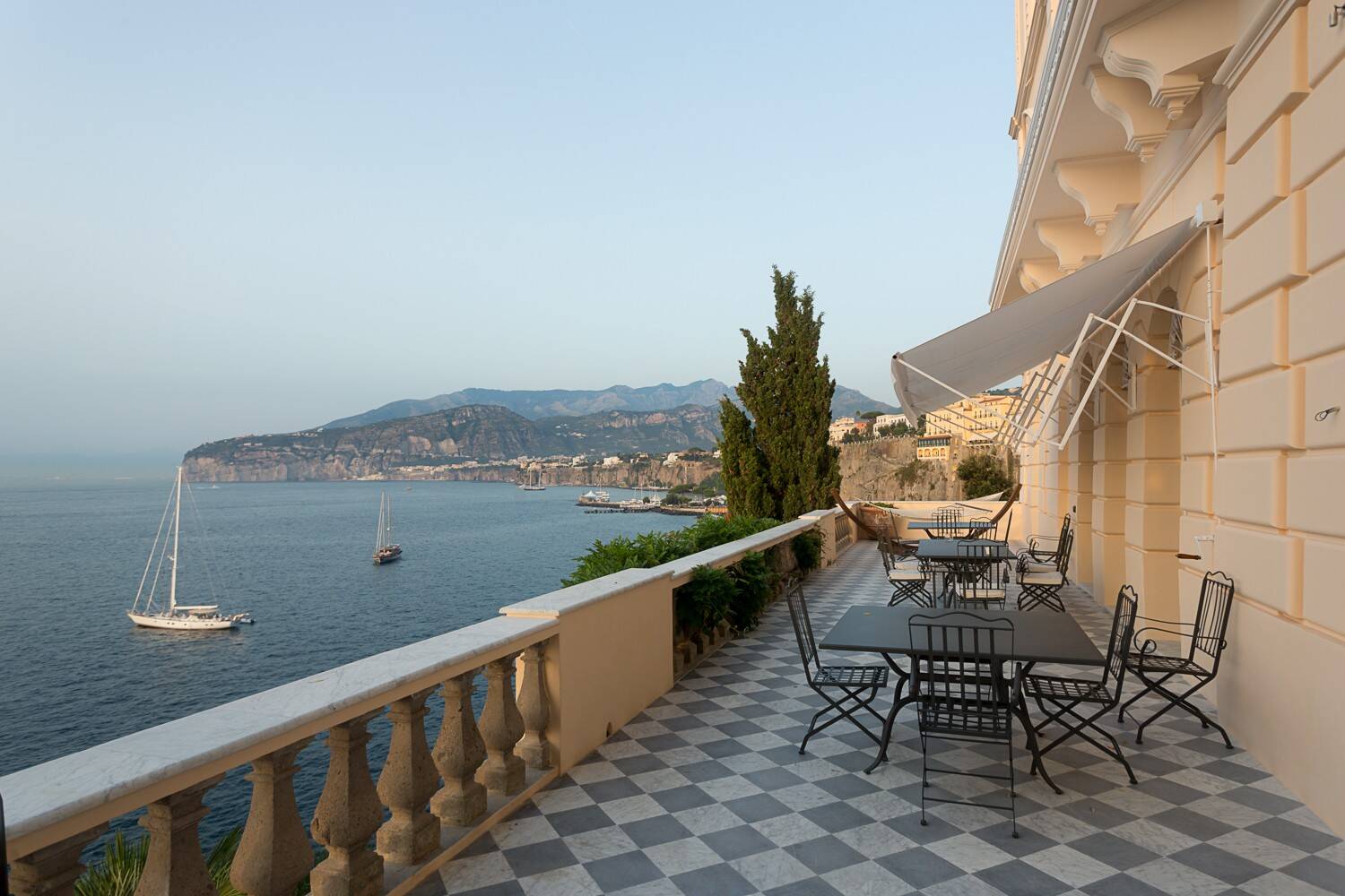 expansive terrace with 180 degrees sea views