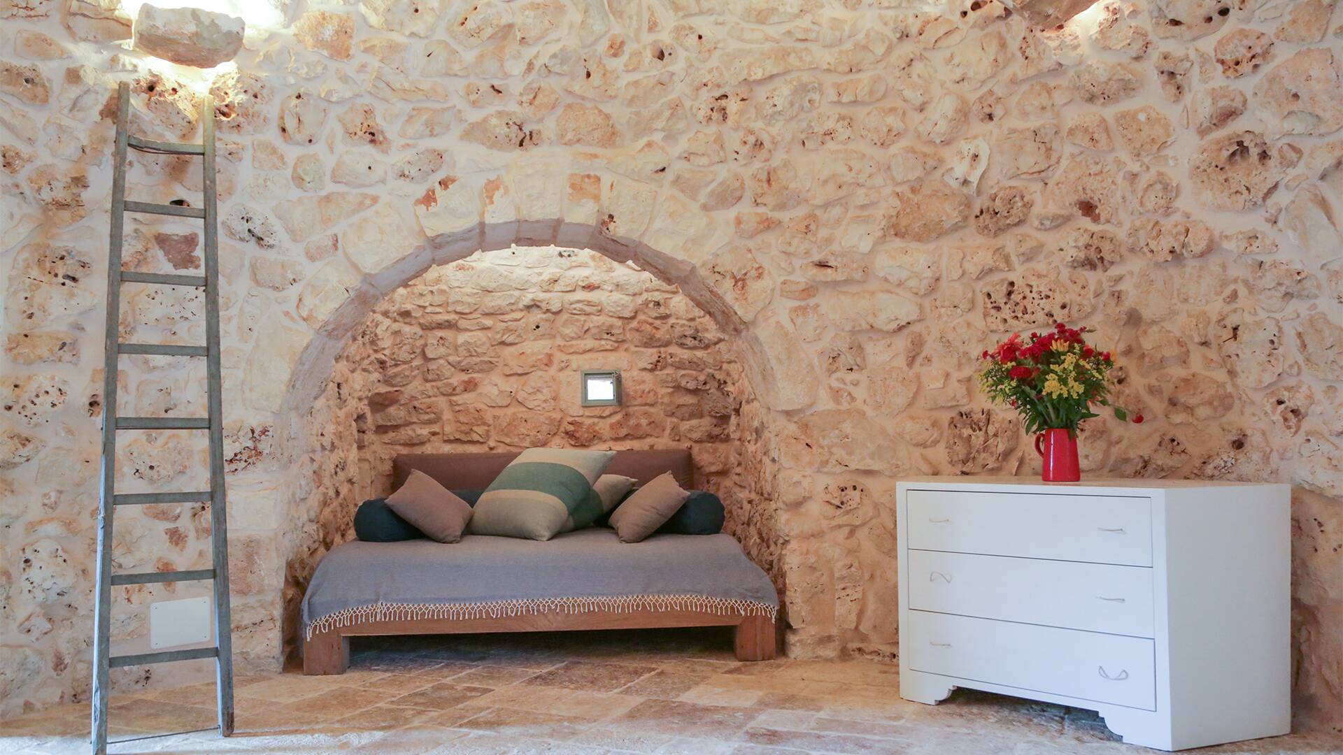 double bedroom in a traditional trullo