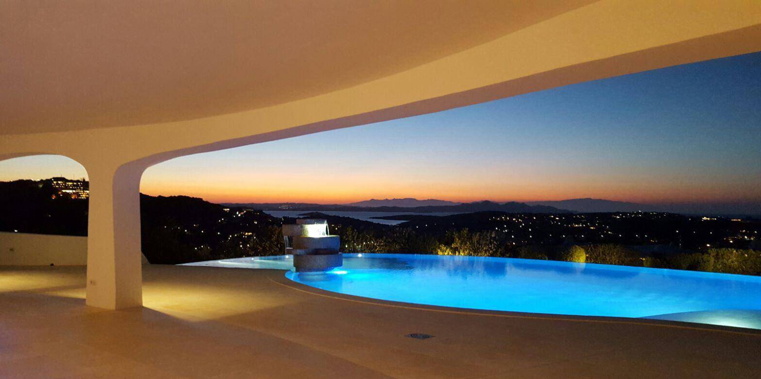 swimming pool by night