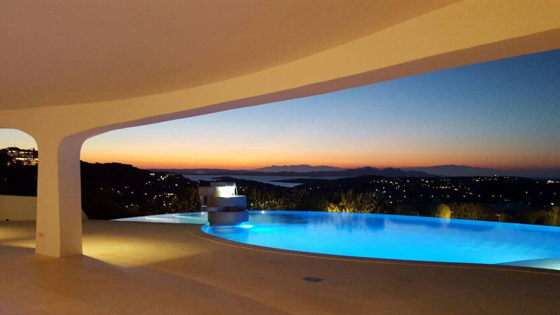 swimming pool by night