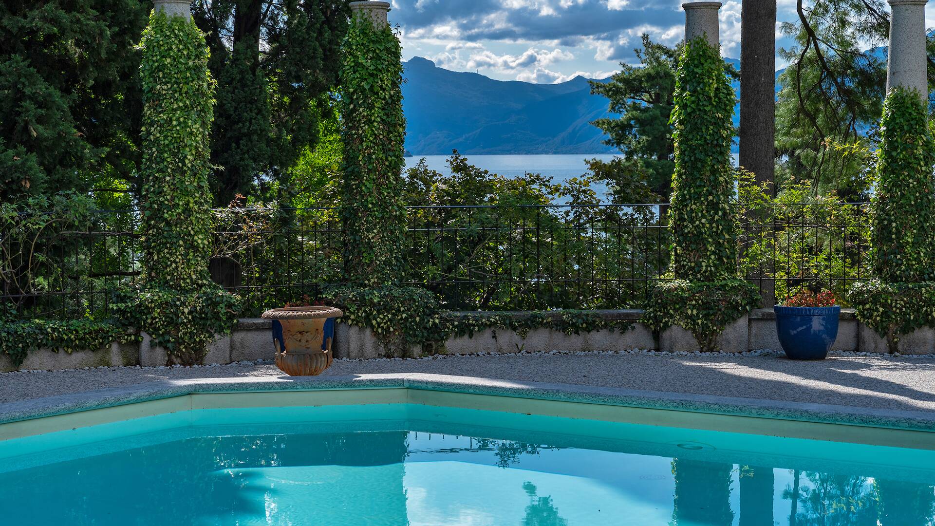private pool with view on lake Como