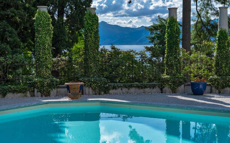private pool with view on lake Como
