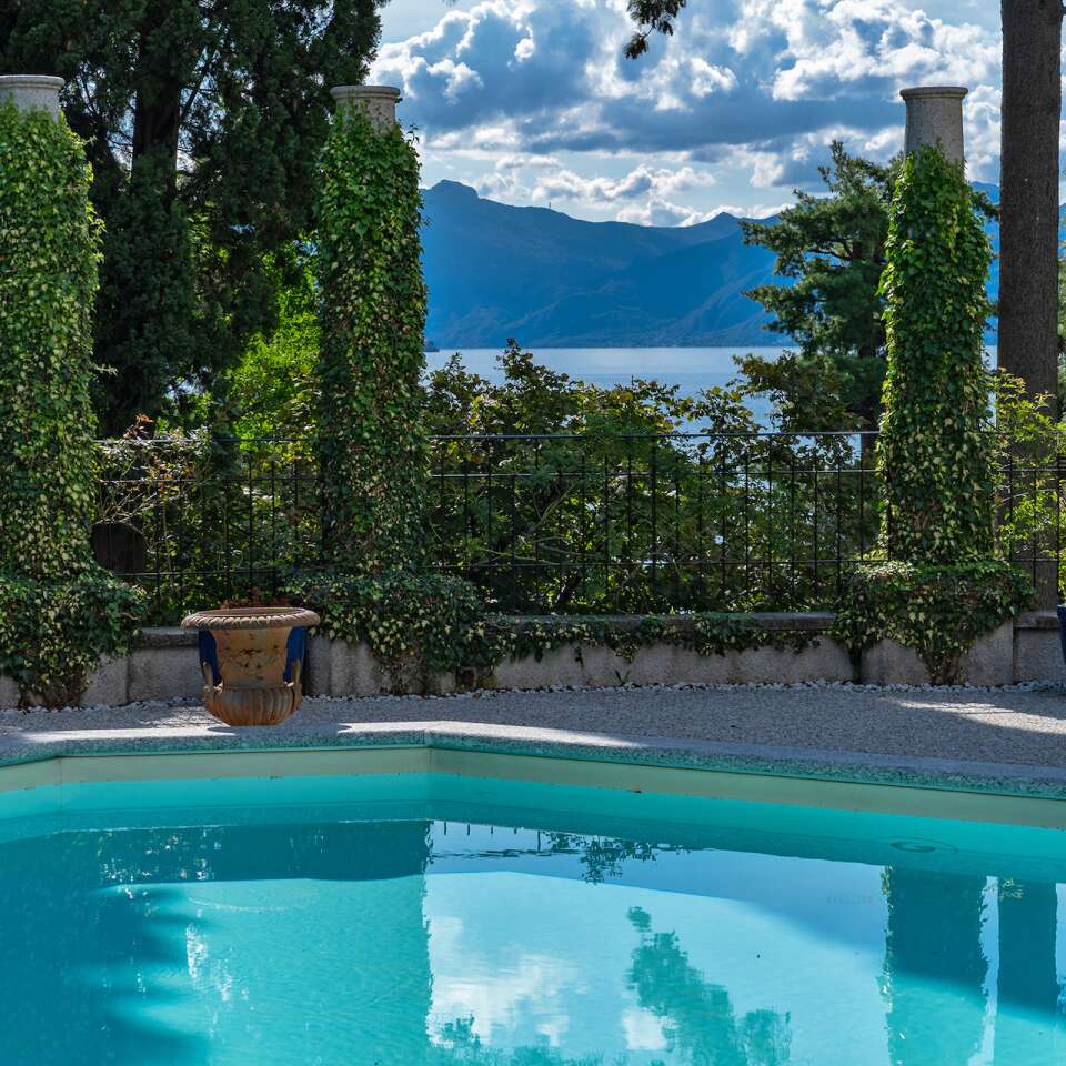 private pool with view on lake Como