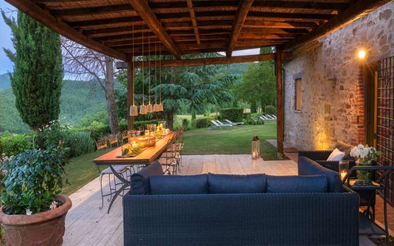 main villa, al fresco dining area
