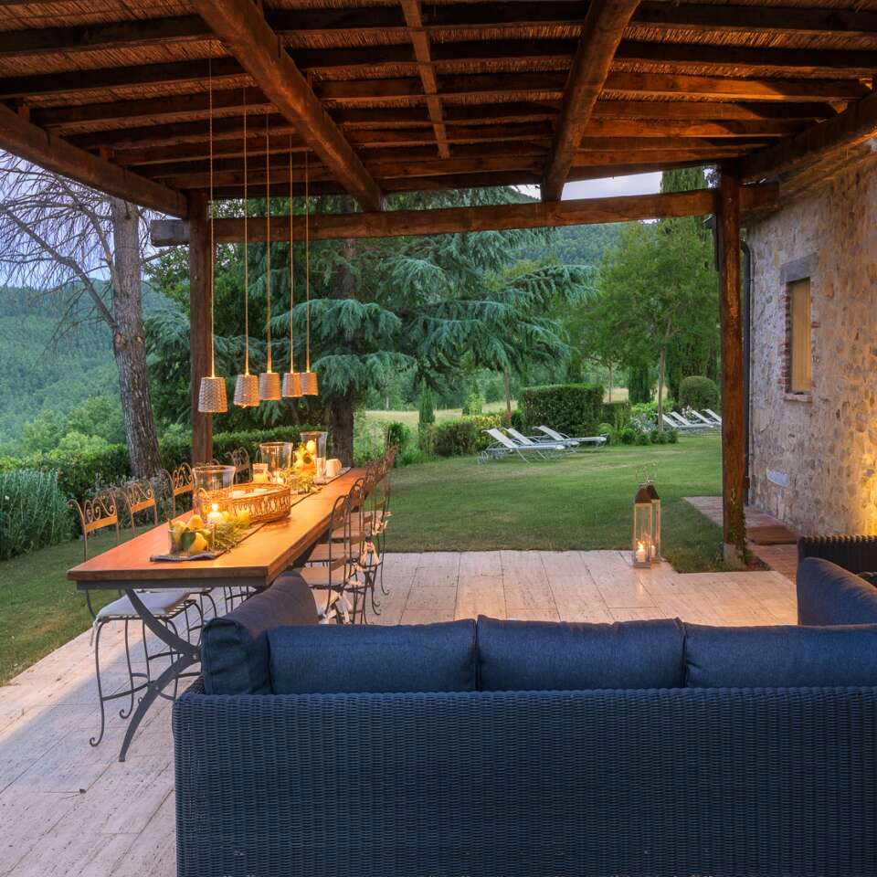 main villa, al fresco dining area