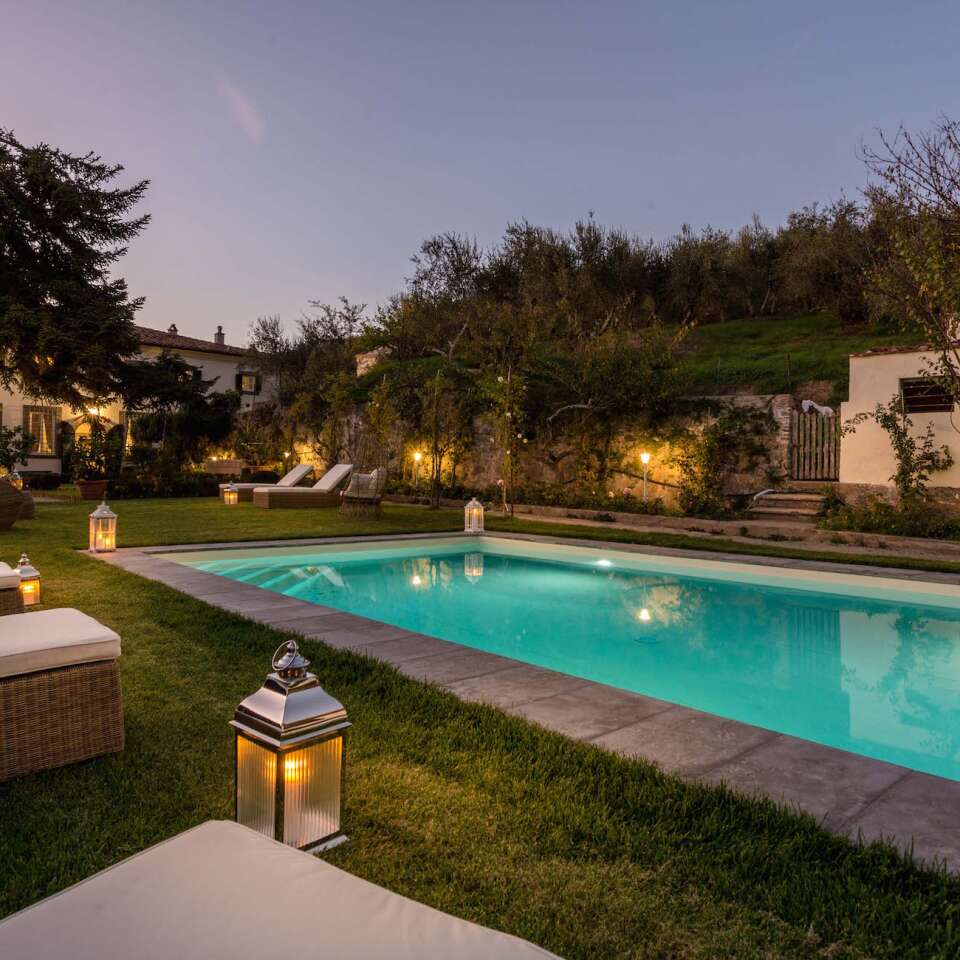 swimming pool night view